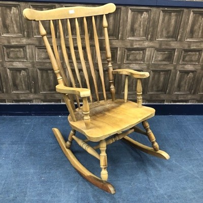 Lot 459 - A MODERN PINE ROCKING CHAIR