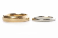 Lot 105 - EIGHTEEN CARAT GOLD WEDDING BAND size Q-R;...