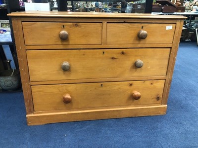 Lot 452 - A PINE CHEST OF DRAWERS