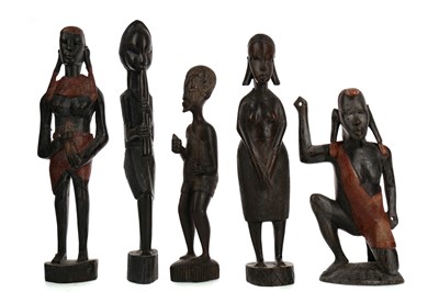 Lot 724A - A COLLECTION OF AFRICAN WOOD CARVINGS