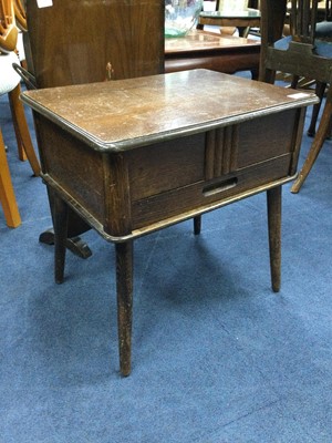 Lot 530 - A STAINED WOOD SEWING BOX AND A MAHOGANY FOLDING TABLE