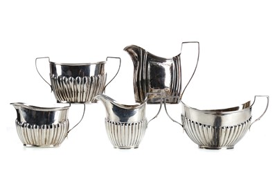 Lot 532 - EARLY 20TH CENTURY SILVER SUGAR BOWL AND CREAM...