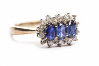 Lot 118 - SAPPHIRE AND DIAMOND CLUSTER RING set with...