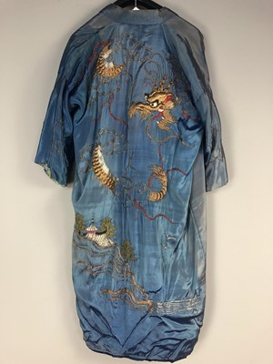 Lot 614 - A CHINESE SILK EMBROIDERED ROBE