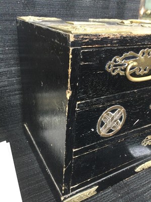 Lot 609 - A MIDDLE EASTERN EBONISED WOOD TABLE CHEST
