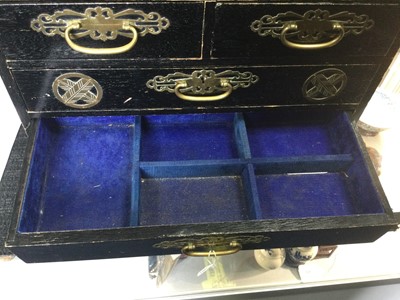 Lot 609 - A MIDDLE EASTERN EBONISED WOOD TABLE CHEST