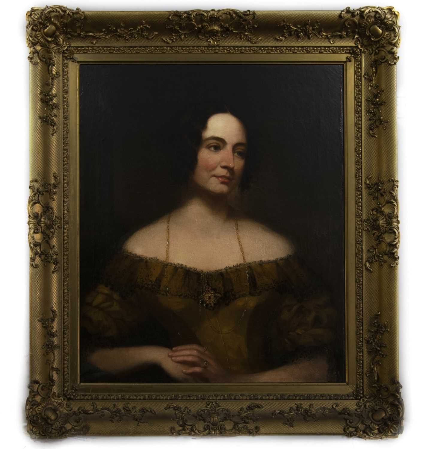 Lot 88 - AN OIL PORTRAIT OF A LADY, POSSIBLY MRS WILLIAM TINDAL