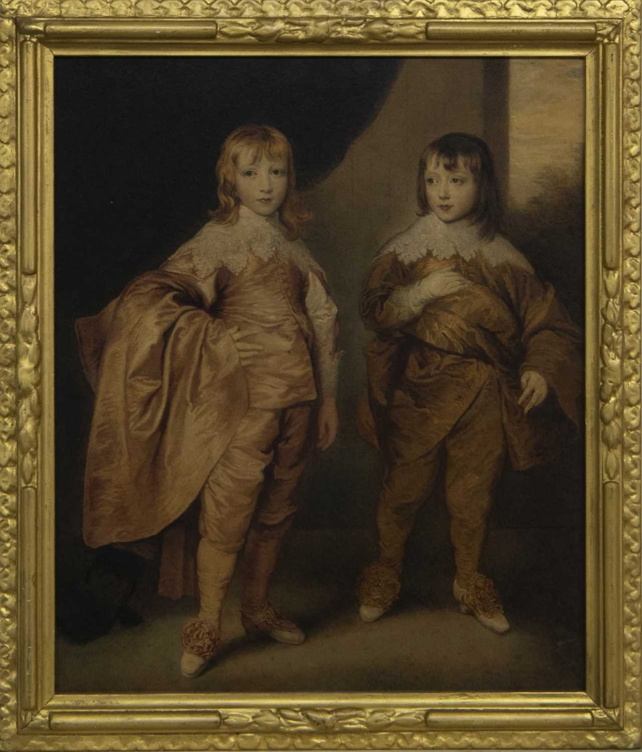 Lot 99 - TWO YOUNG MASTERS, A WATERCOLOUR BY A FOLLOWER OF ANTONY VAN DYKE