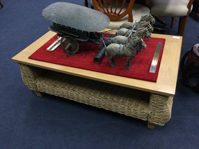 Lot 488 - A MODEL OF QIN SHI HUANG'S MAUSOLEUM AND A WICKER COFFEE TABLE