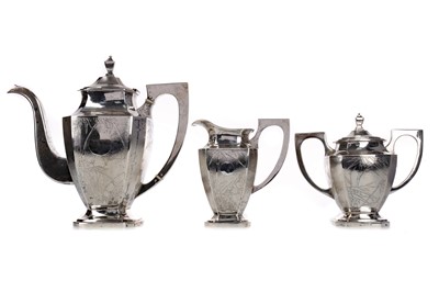 Lot 606 - A CHINESE SILVER TEA SERVICE