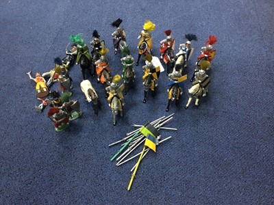 Lot 426 - A COLLECTION OF PAINTED METAL KNIGHTS AND HORSES