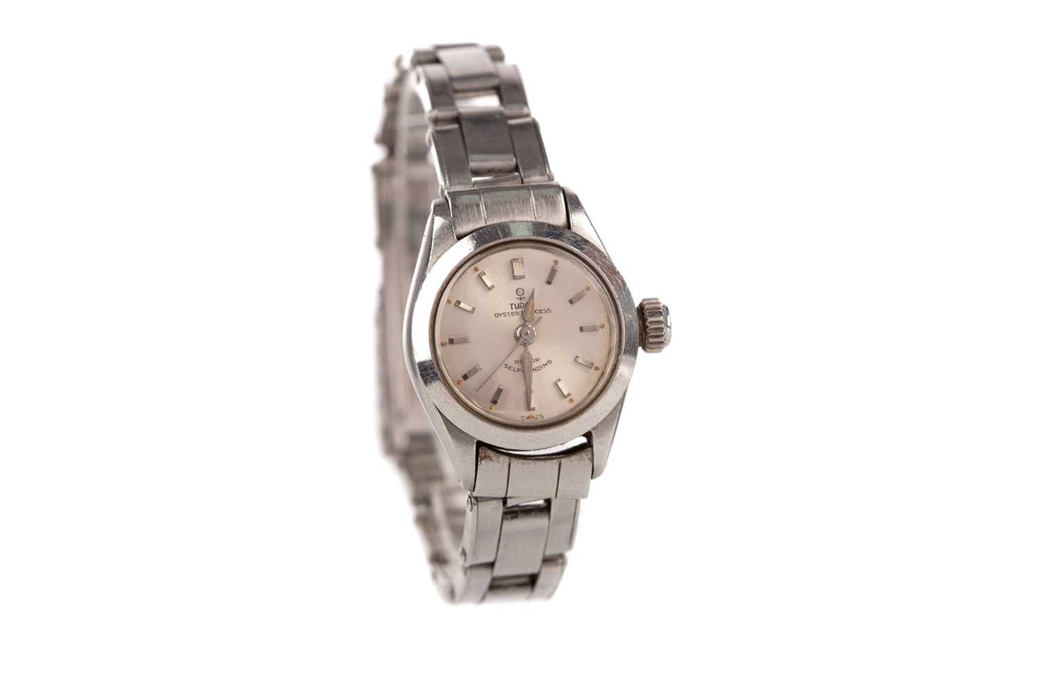 Lot 735 - A LADY'S TUDOR OYSTER PRINCESS STAINLESS STEEL AUTOMATIC WRIST WATCH