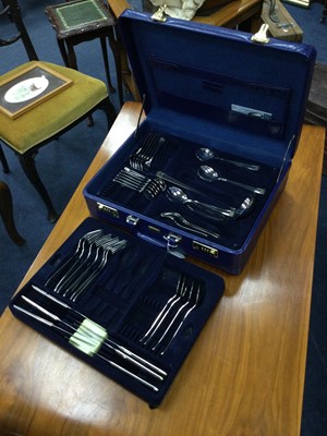 Lot 525A - A LOT OF BERGHAUS SILVER PLATED CUTLERY CONTAINED IN A FITTED BERGHAUS CASE