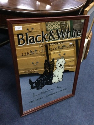 Lot 546 - A BLACK & WHITE BUCHANAN'S PUB MIRROR AND TWO OTHER MIRRORS