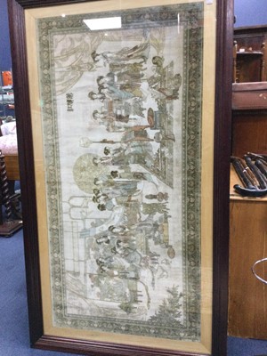 Lot 504 - A CHINESE EMBROIDERED PANEL IN FRAME