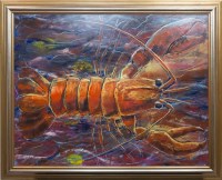 Lot 165 - * LEWIS EVANS, LOBSTER mixed media on board,...