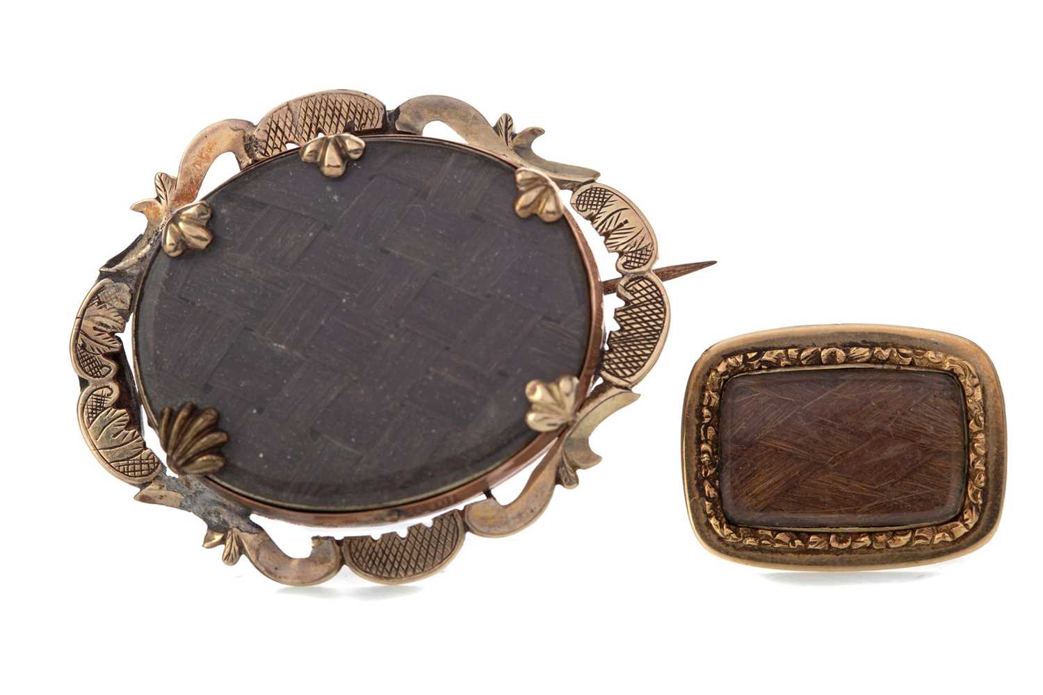 Lot 331 - TWO VICTORIAN MOURNING BROOCHES