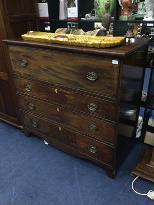 Lot 558 - A 19TH CENTURY MAHOGANY SECRETAIRE CHEST OF DRAWERS