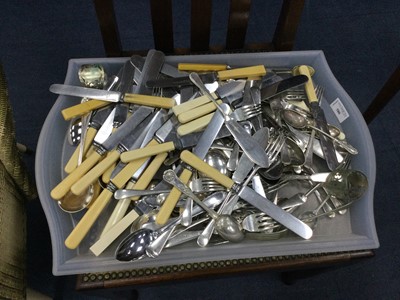 Lot 580 - A LOT OF SILVER PLATED AND OTHER CUTLERY