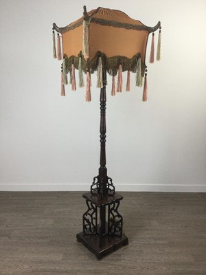Lot 1612 - A CHINESE HARDWOOD STANDARD LAMP