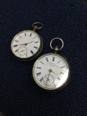 Lot 20A - TWO SILVER CASED POCKET WATCHES