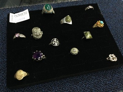 Lot 140A - A COLLECTION OF SILVER RINGS