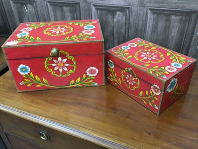 Lot 570A - A GRADUATED SET OF STORAGE BOXES AND OTHER BOXES