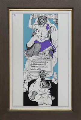 Lot 630 - THE SCOTS HIPPO, A SCREENPRINT BY ALASDAIR GRAY