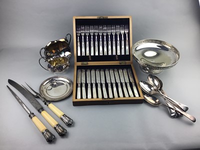 Lot 21 - A LOT OF SILVER PLATED WARE INCLUDING CUTLERY