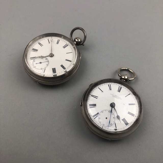 Lot 4 - A LOT OF TWO SILVER POCKET WATCHES
