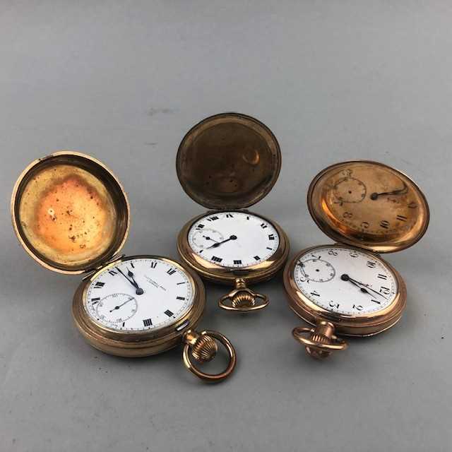 Lot 26 - A LOT OF THREE ROLLED GOLD POCKET WATCHES