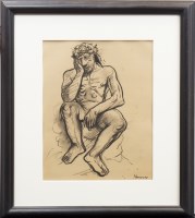 Lot 168 - * PETER HOWSON OBE, CHRIST charcoal on paper,...