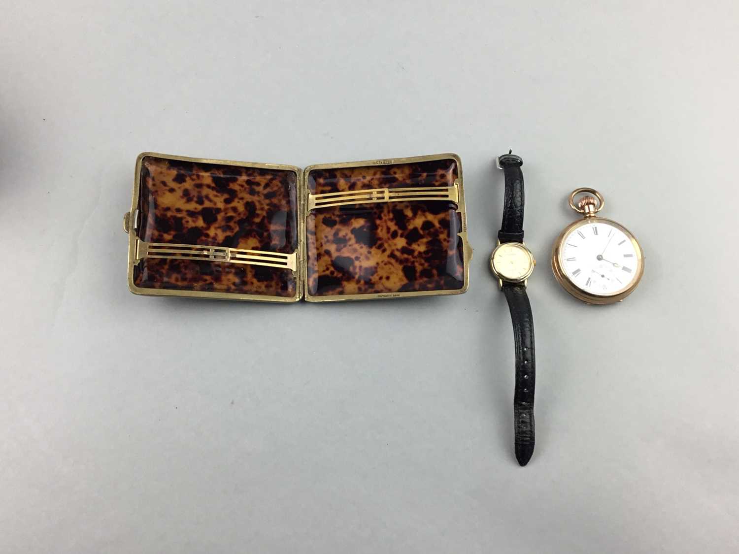 Lot 64 - AN EARLY 20TH CENTURY GOLDPLATED POCKET WATCH AND OTHER WATCHES