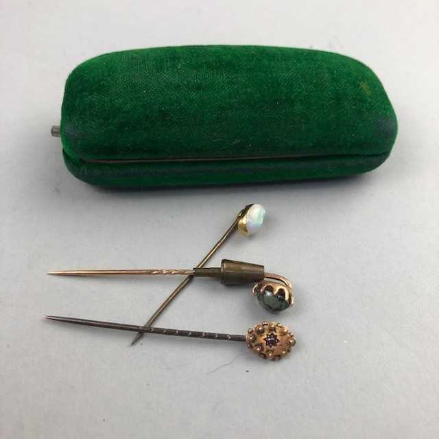 Lot 70 - A LOT OF THREE VICTORIAN AND LATER STICK PINS