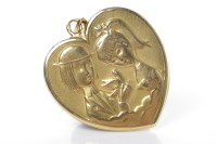 Lot 167 - UNUSUAL RAYMOND PEYNET PENDANT of heart shaped...