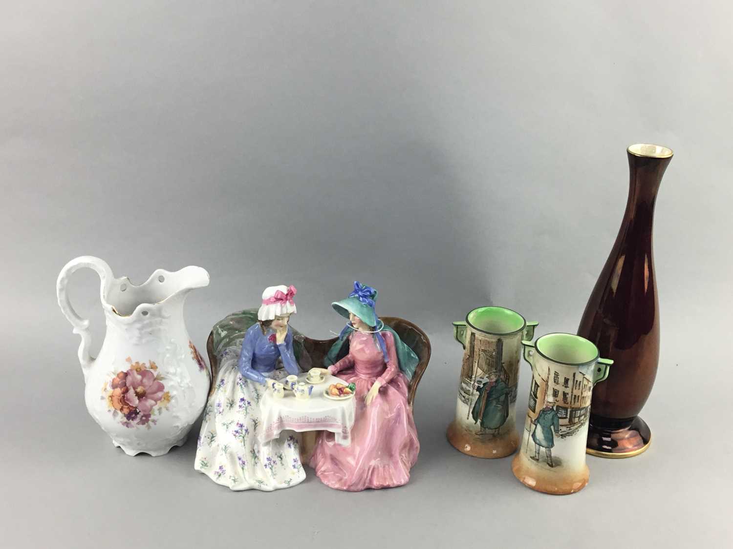 Lot 78 - A ROYAL DOULTON FIGURE GROUP OF AFTERNOON TEA AND OTHER CERAMICS