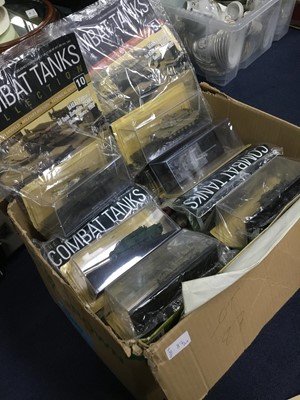 Lot 87 - A LARGE LOT OF THE COMBAT TANKS COLLECTION MAGAZINES AND MODELS AND OTHER ITEMS