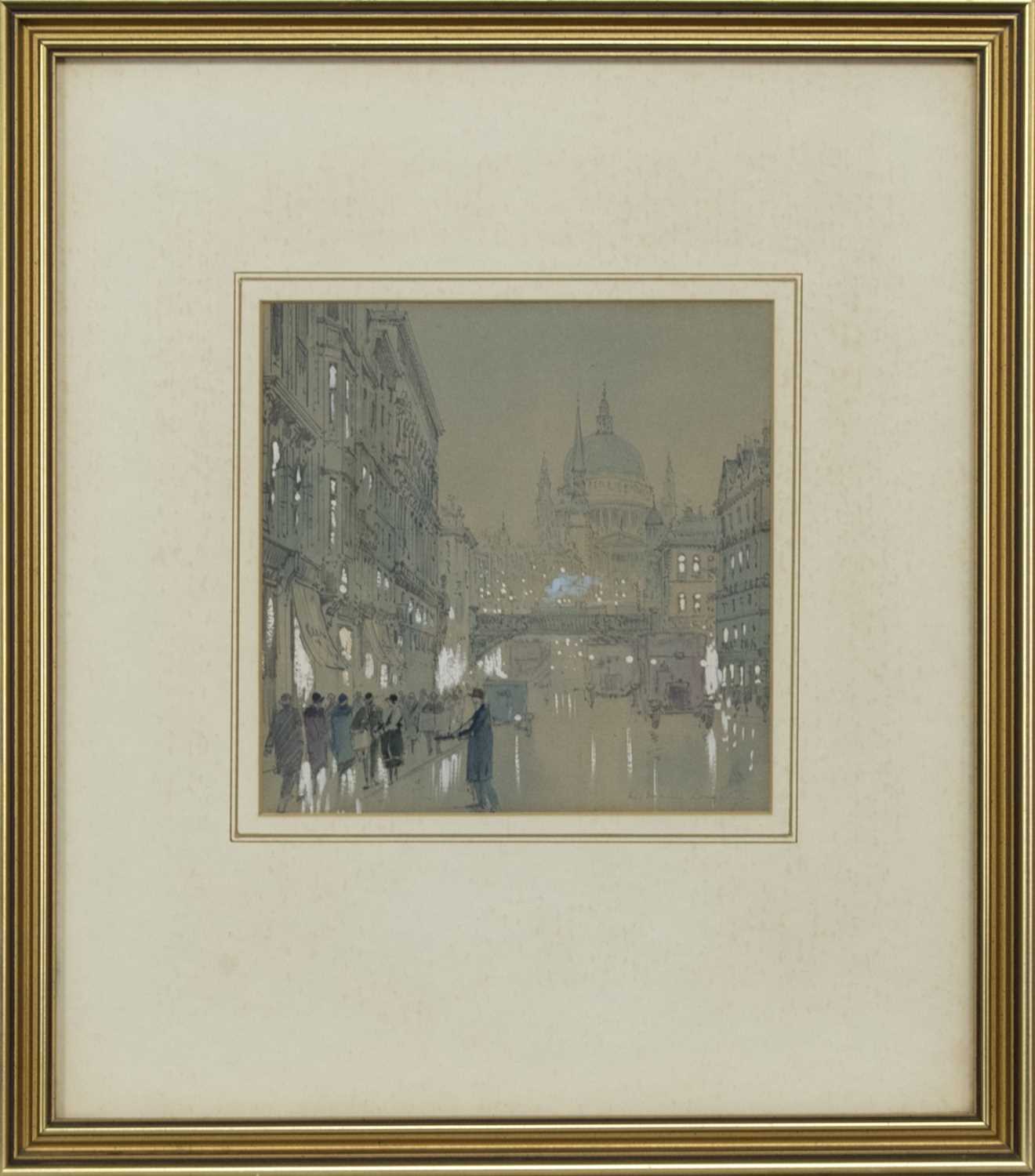 Lot 119 - ST PAULS FROM LUDGATE HILL, LONDON, A WATERCOLOUR BY CAPTAIN WILLIAM FREDERICK LONGSTAFF