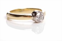Lot 182 - DIAMOND SOLITAIRE RING the brilliant cut...
