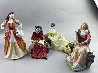 Lot 91 - A ROYAL DOULTON FIGURE OF 'AT EASE' AND SIX OTHERS