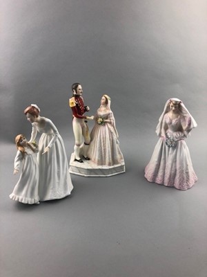 Lot 99 - A ROYAL DOULTON FIGURE OF 'QUEEN VICTORIA AND PRINCE ALBERT' AND FIVE OTHERS