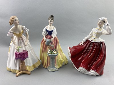 Lot 162 - A ROYAL DOULTON FIGURE OF 'ELEANOR' AND SIX OTHERS