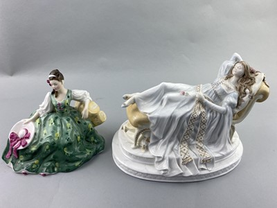 Lot 168 - A ROYAL DOULTON FIGURE OF 'SLEEPING BEAUTY' AND FOUR OTHERS