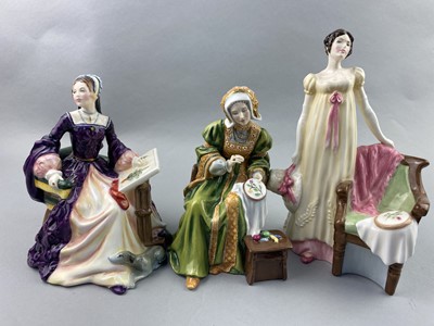 Lot 168 - A ROYAL DOULTON FIGURE OF 'SLEEPING BEAUTY' AND FOUR OTHERS