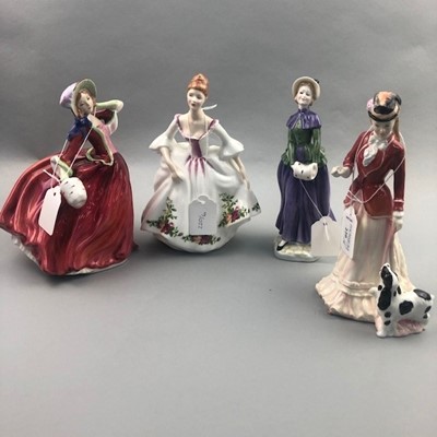 Lot 220 - A ROYAL DOULTON FIGURE OF 'COUNTRY ROSE' AND FIVE OTHERS