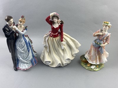 Lot 235 - A ROYAL DOULTON FIGURE OF 'ALICE' AND SIX OTHERS