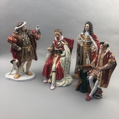 Lot 265 - A ROYAL DOULTON FIGURE OF 'HENRY VIII' AND THREE OTHERS