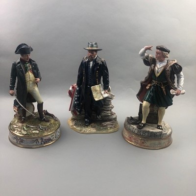 Lot 275 - A ROYAL DOULTON FIGURE OF 'VICE ADMIRAL LORD NELSON' AND FIVE OTHERS