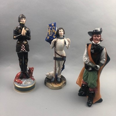 Lot 280 - A ROYAL DOULTON FIGURE OF 'JOAN OF ARC' AND FOUR OTHERS