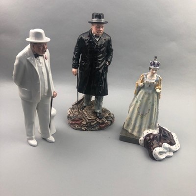 Lot 285 - A ROYAL DOULTON FIGURE OF 'WINSTON S CHURCHILL' AND TWO OTHERS